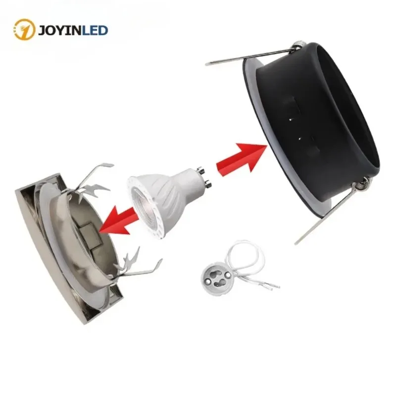 Impermeável embutido LED Spot Light, Luminárias Downlight, Round and Square Spotlight, Lâmpada Habitação, GU10 MR16, IP65 Recorte, 70mm