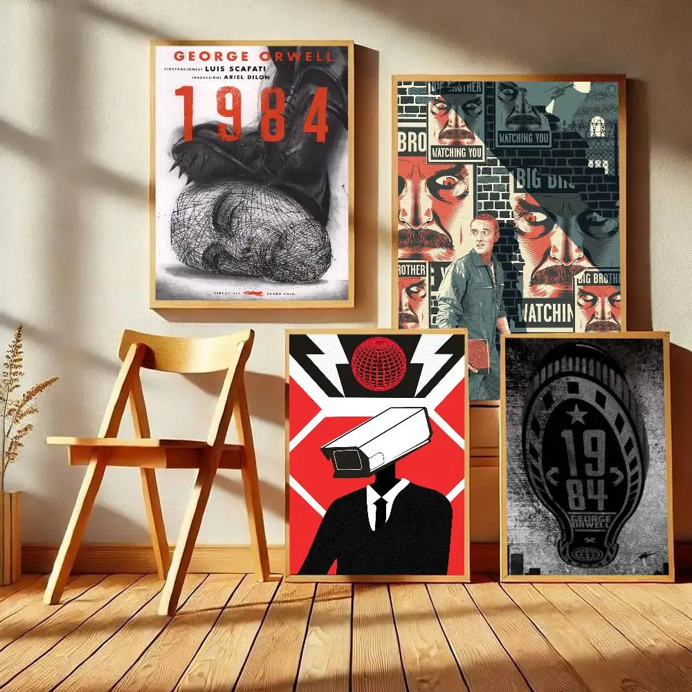 1984 George Orwell Movie Sticky Poster Art With Prints Home Bedroom Living Room Decoration Gift
