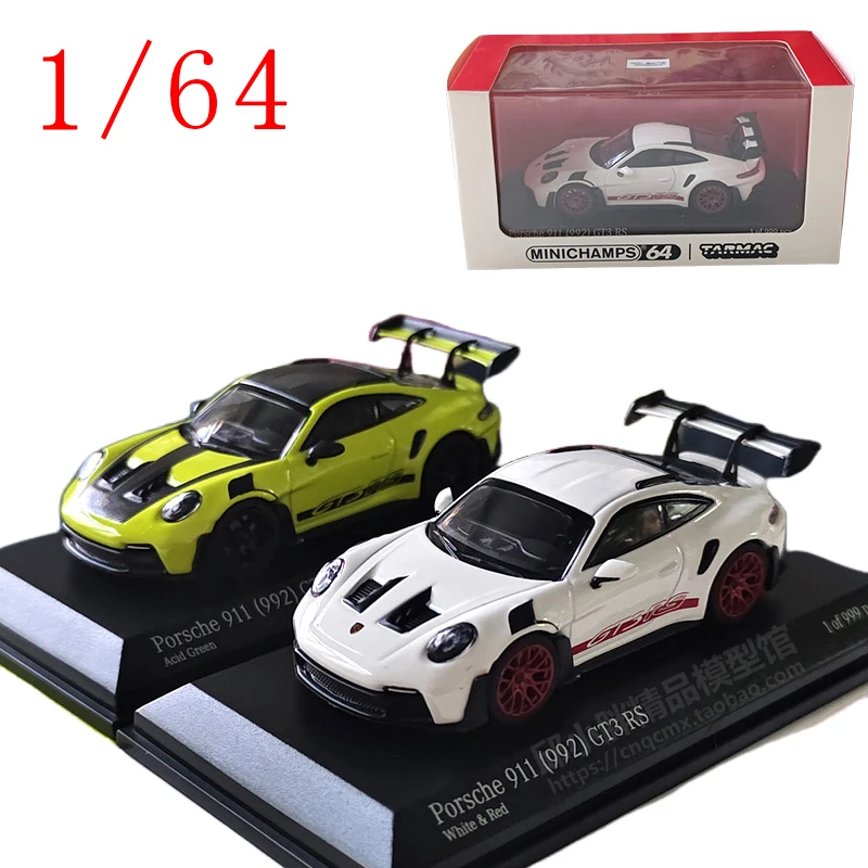 Diecast 1/64 Scale Porsche 911 992 GT3RS Car Model Simulation Porsche Alloy Racing Car Model Gifts Ornament Toys for Children