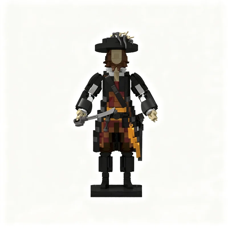 730 قطعة من مكعبات البناء على شكل شخصية هيكتور باربوسا من سلسلة قراصنة الكاريبي، نموذج لعبة للبناء، هدية عيد الميلاد