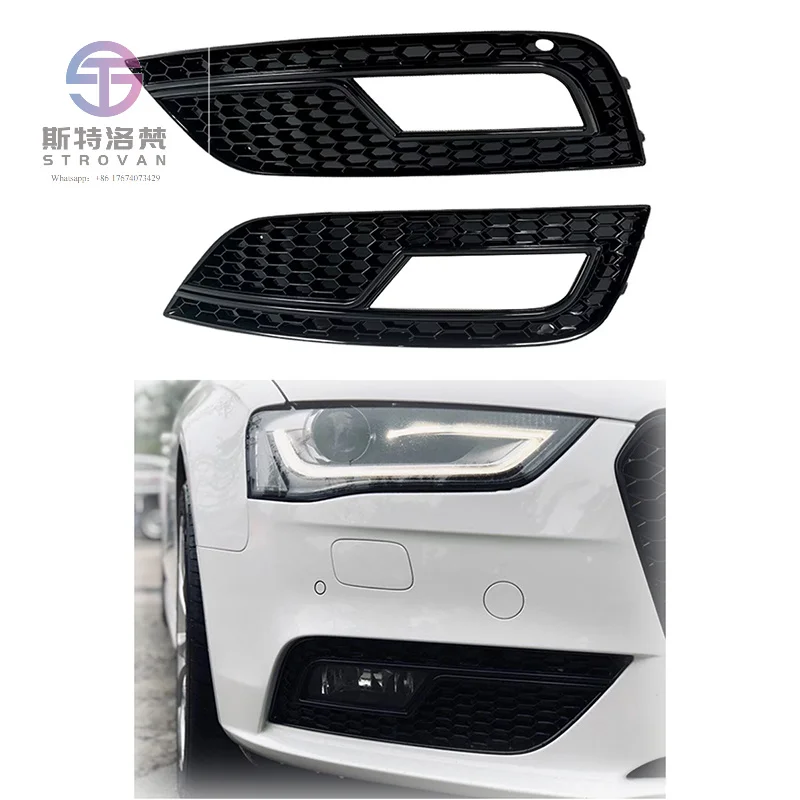 High Quality Car Fog Lamp Cover Honeycomb Style Normal Version Fog Light Grille for audis A4 S4 B8.5 to RS4 2013 2014 2015 2016