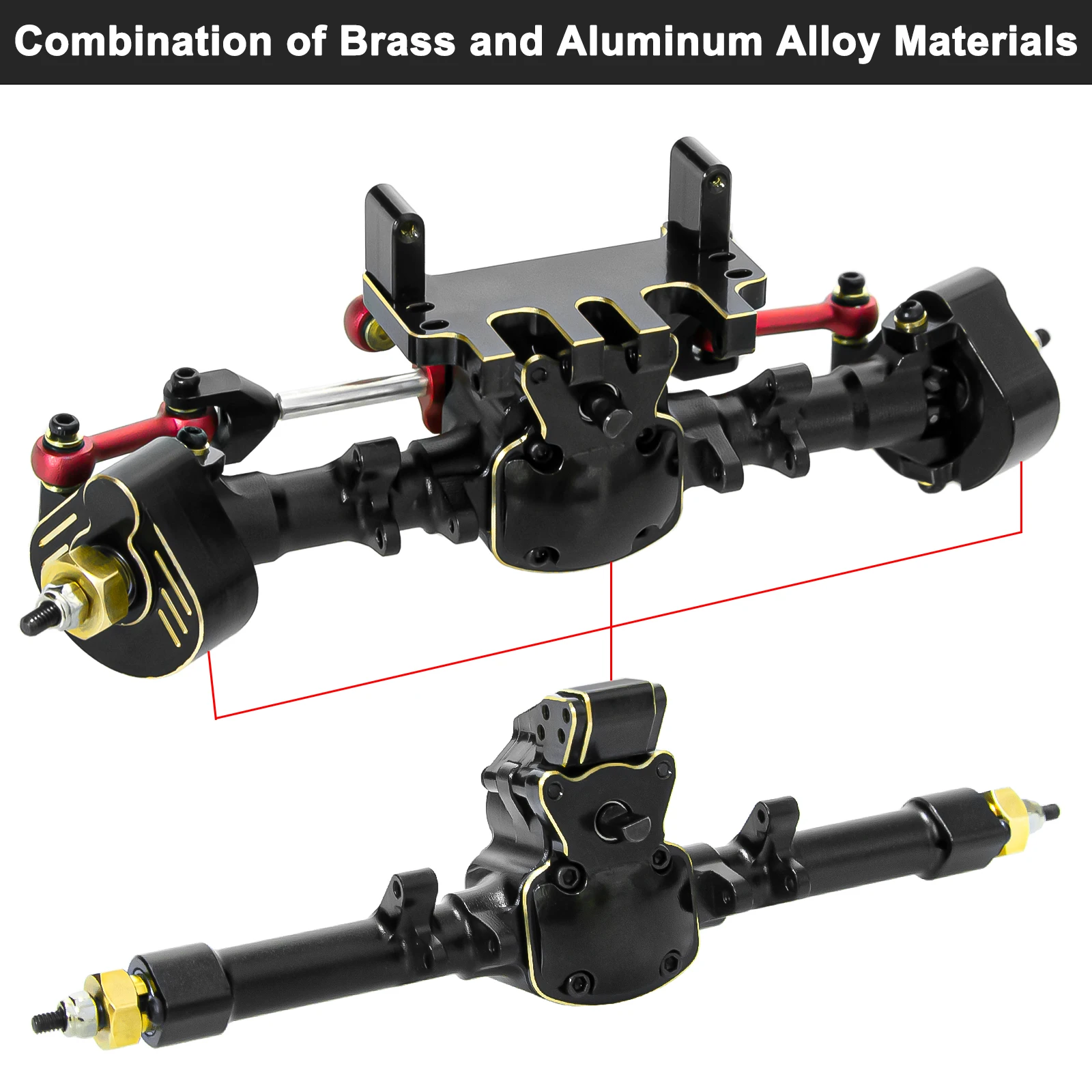 OKHL +6mm 플래닛 액슬 전후 최대 50 °   SCX24 C10 JLU 글래디에이터 브론코 데드볼트 1/24 RC 자동차용 조향 각도