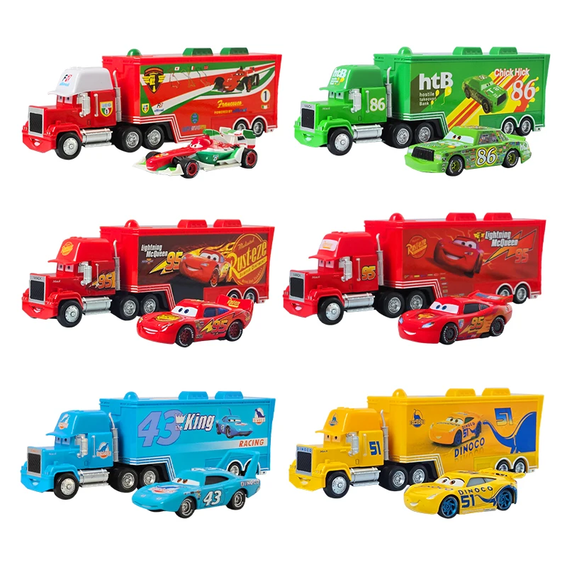 Cars 2 Disney Pixar track Car 3 Jackson Storm mack Lightning McQueen Toy Set Small original diecast Metal Children birthday Gift