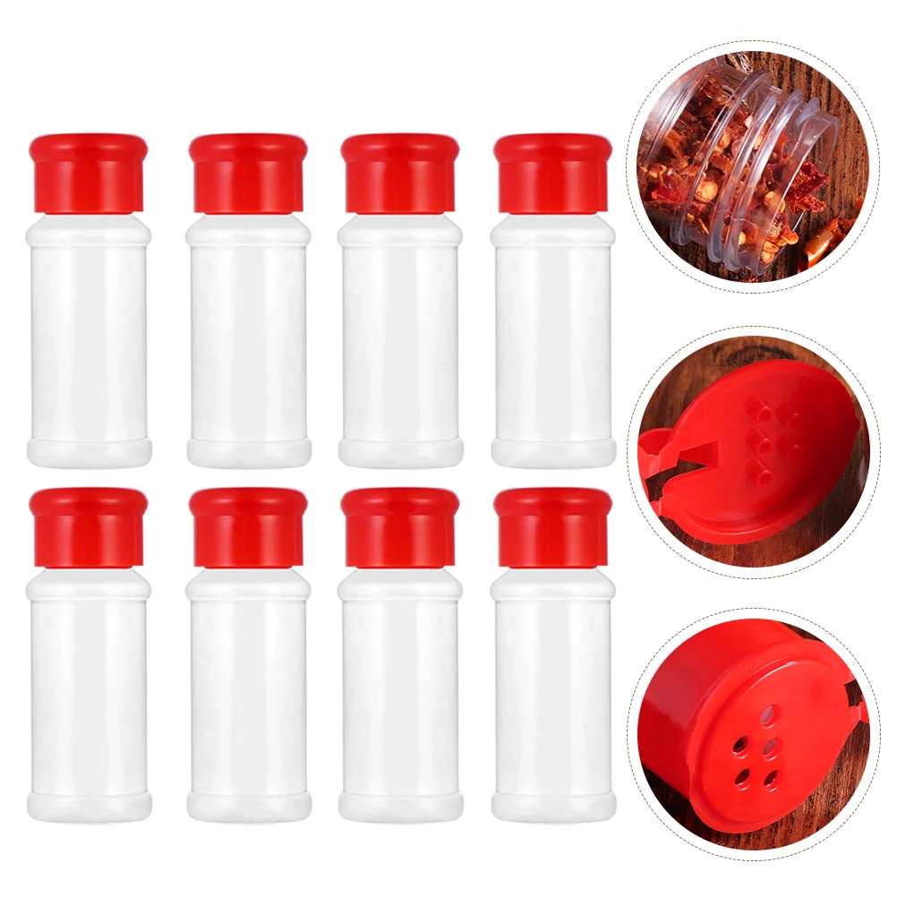 8 Pcs Kitchen Sauce Bottle Castor Multipurpose Condiment Jar Sugar Jars Red Seasoning