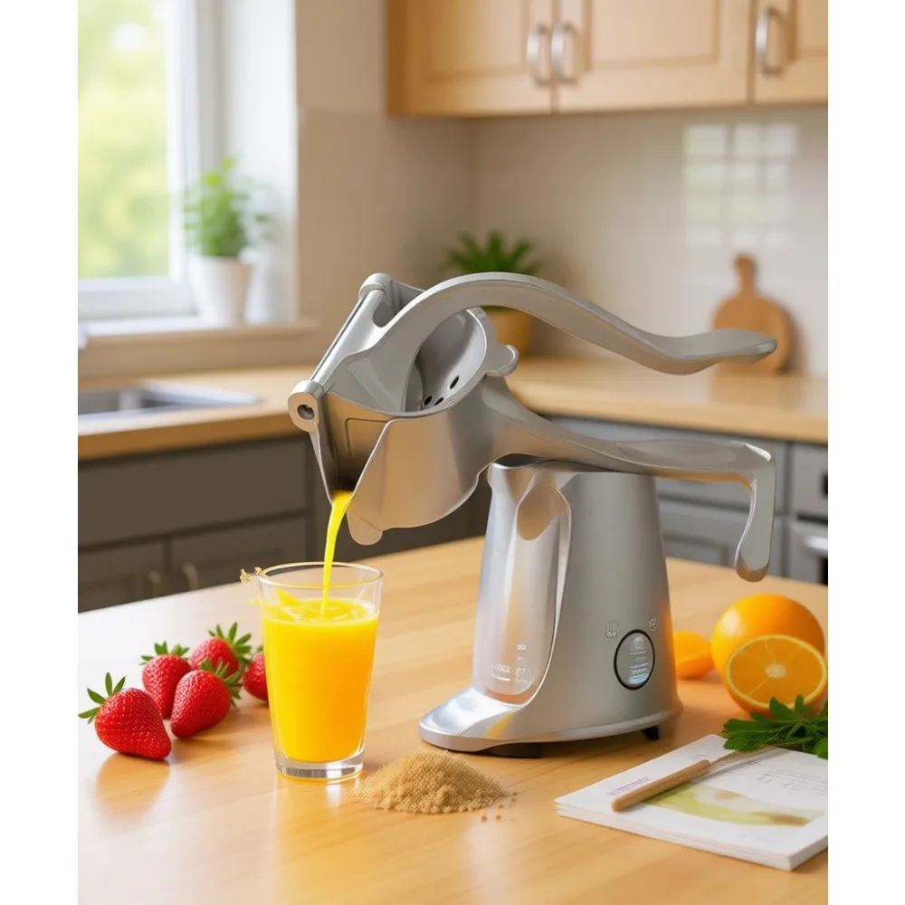 

Ручная соковыжималка для цитрусовых с фильтром для косточек, алюминиевая, 8 дюймов