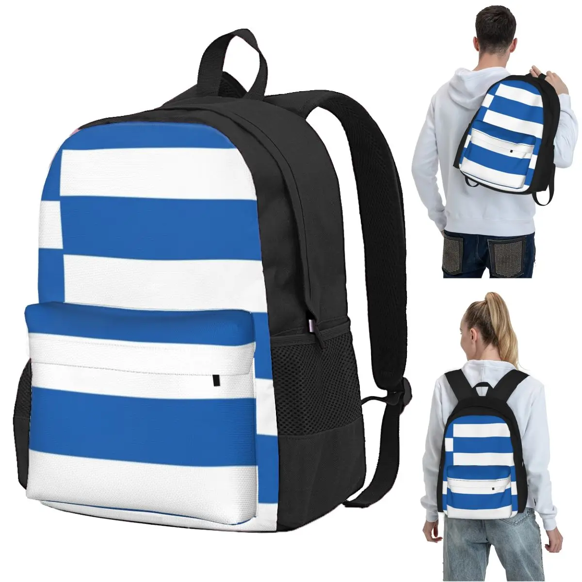 Greek Flag National Flag Of Greece Backpack Student BookBag Children School Bag Laptop Shoulder Bags for Boys Girls