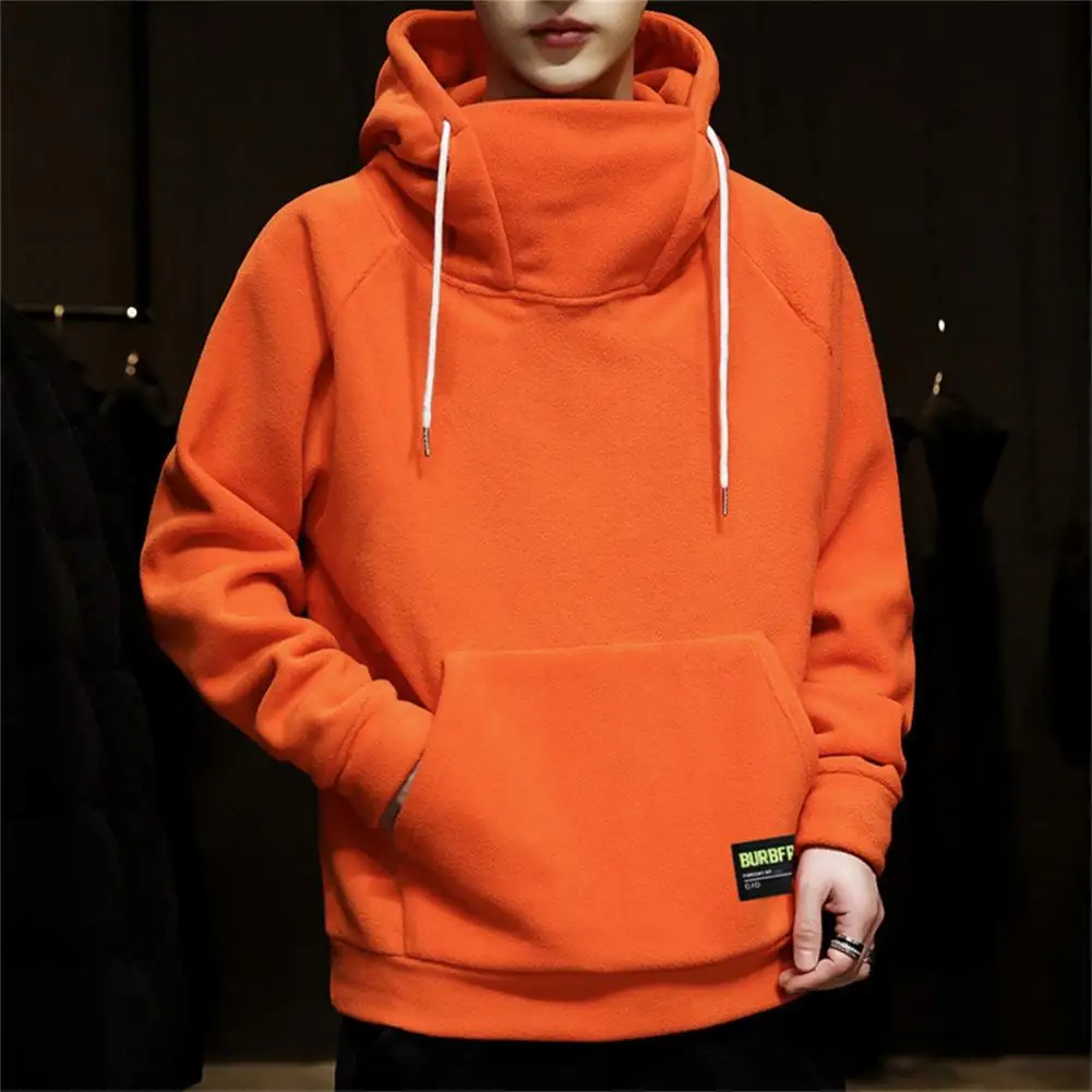 Trendy Hoodie  High Collar Pullover Men Winter Hoodie  Loose Soft Spring Hoodie