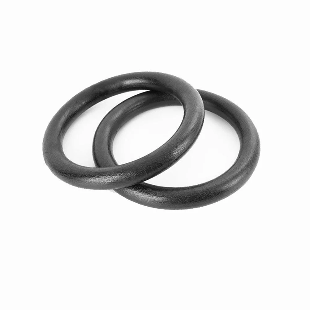 1 Pair ABS Fitness Gym Rings  Gymnastic Rings Pull-up Rings for Body Strength Power Chin Up Training  Workout (Black)