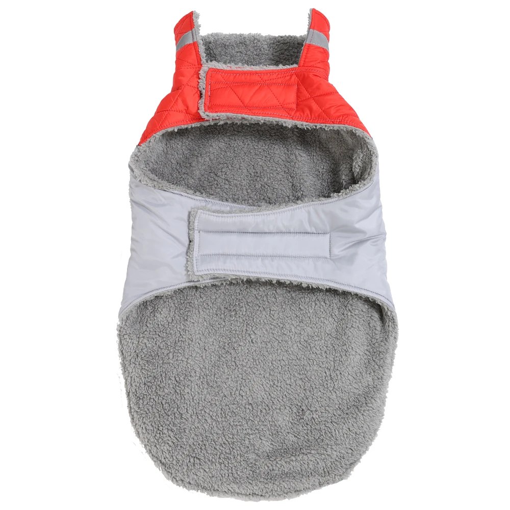 Winterwarme große Hundekleidung, reflektierende Haustierweste, dicke, mit Fleece gefütterte Jacke, Oberbekleidung für mittelgroße und große Hunde, Labrador, Mops. – Detail 11