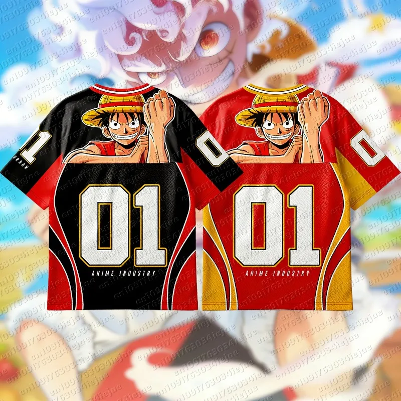 

Футболка с принтом Луффи из аниме One Piece 2026, повседневная, в стиле Харадзюку, с коротким рукавом, для взрослых, косплей-одежда
