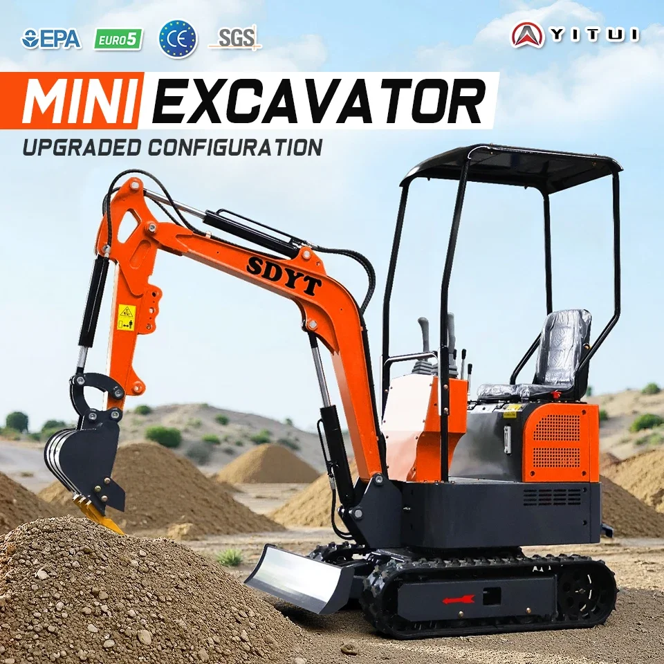 حفارات صغيرة جديدة 2025 تسليم سريع 1.5 طن حفارات يورو 5/Epa مخصصة للفناء الخلفي والحديقة المناظر الطبيعية