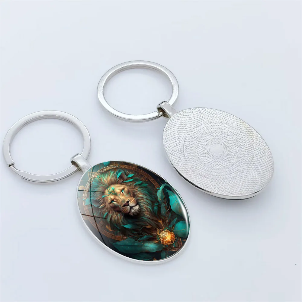 1PC Lion King Keychain Elliptical Decorative Pendant Charm Punk Car Backpack Accessories Fashion Jewelry Gifts