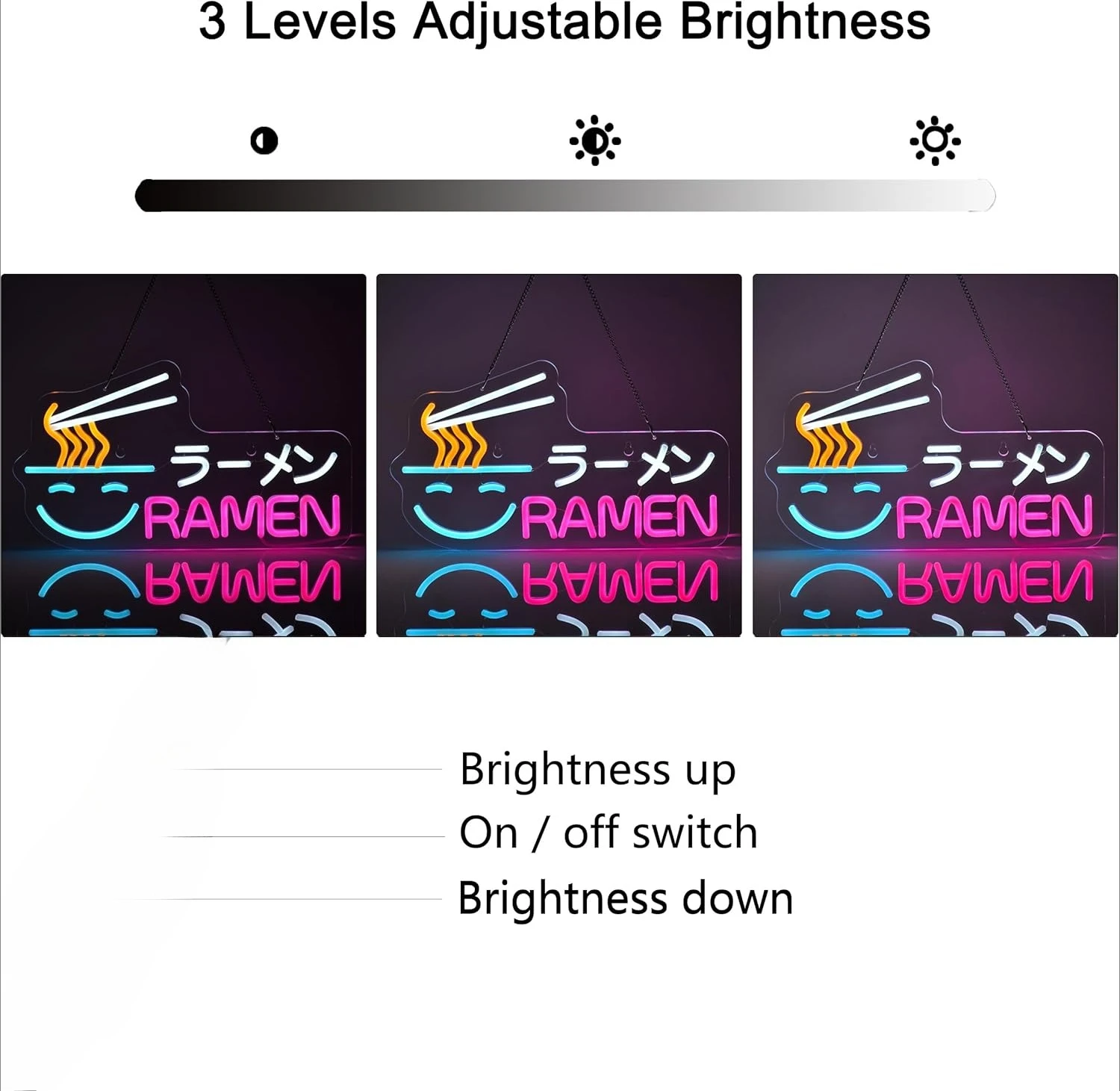رامين النيون تسجيل الشعرية اليابانية مصباح ليد USB عكس الضوء تضيء تسجيل لمطعم رامين متجر المطبخ غرفة الطعام جدار ديكور