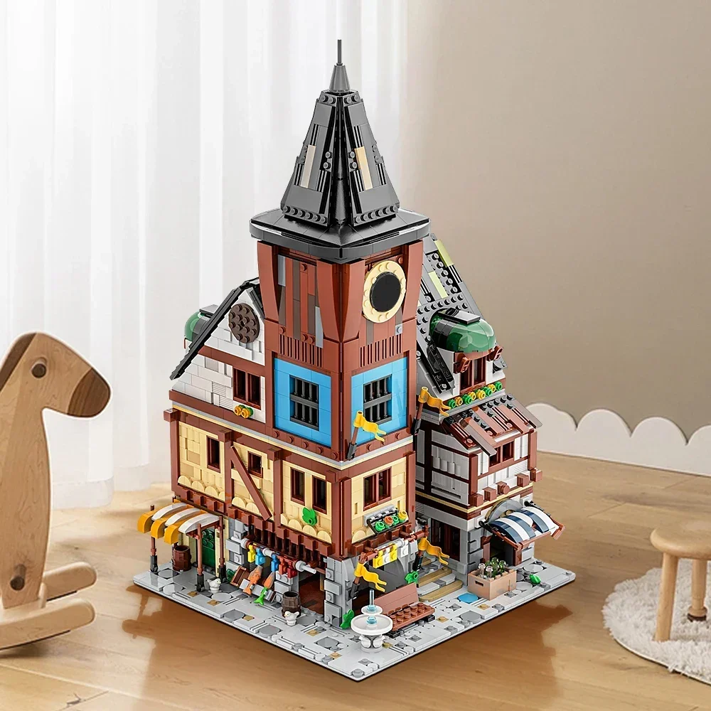 

EKbricks MOC Medieval Market Bricks Retro Town Street View Series Market Medieval Farm Building Blocks Set Toys Xmas Gift