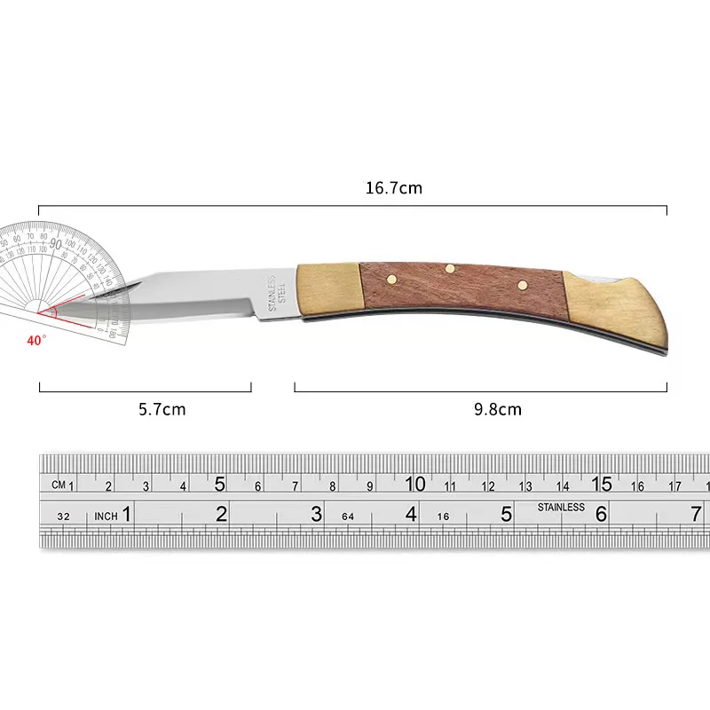 High hardness stainless steel folding knife, portable EDC pocket knife, suitable for household, kitchen fruit knife