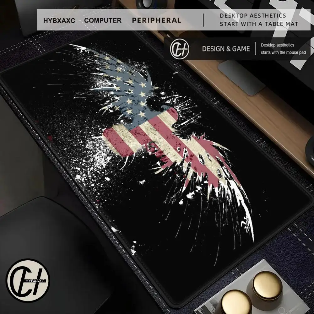 

Большой коврик для мыши с черным фоном, простой коврик для игрового стола премиум-класса с HD-печатью и запирающимся краем, нескользящая компьютерная клавиатура