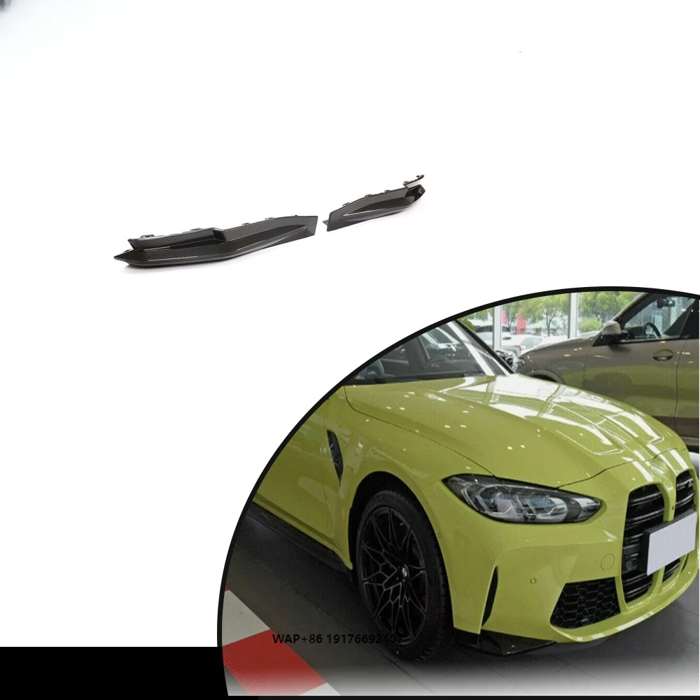 

Dry Carbon Fiber Front Bumper Splitters Fins Canard forBMW G80 M3 G82 M4 2021UP