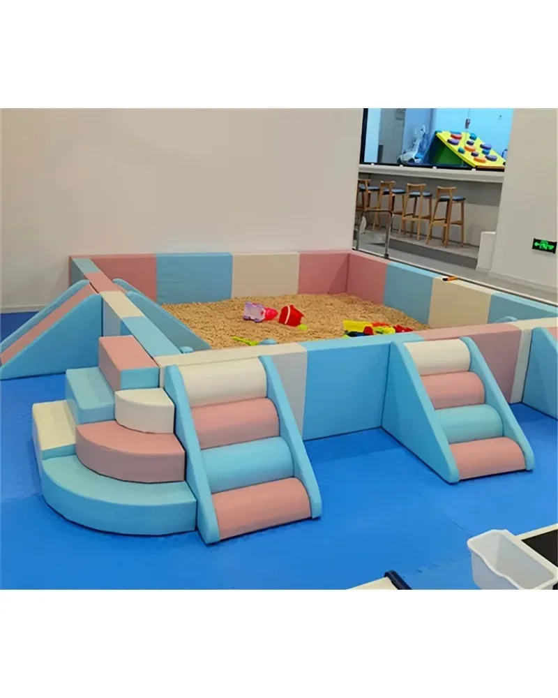 Children's soft baby fence amusement park home indoor soft bag ball pool slide amusement park small household equipment