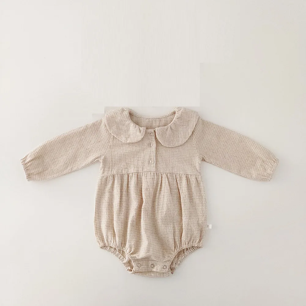

New Baby Rompers Fashion Plaid Newborn Boys Girls Clothes Long Sleeve Spring Autumn Kids Overalls