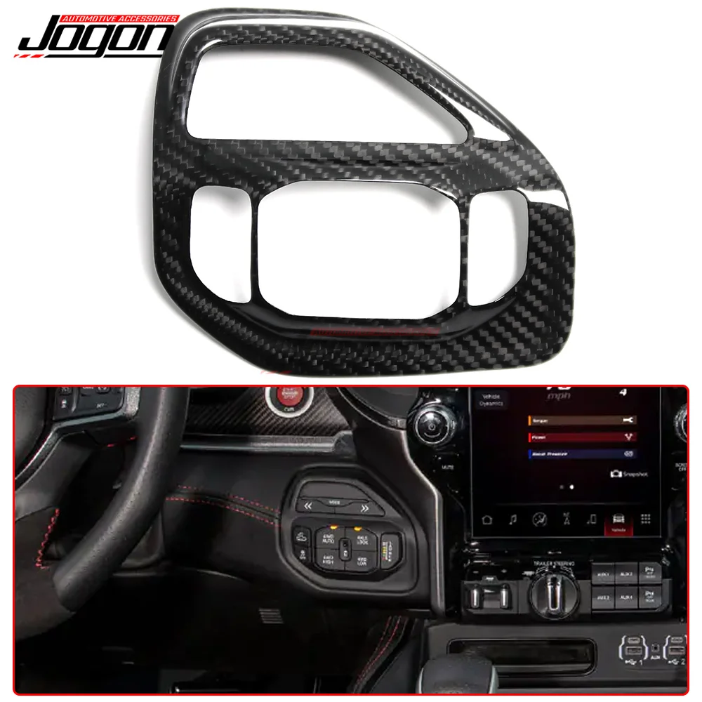 

For Dodge Ram 1500 2500 TRX 2019 2020 2021 2022 2023 Driving Mode Button Frame Cover High Configured Dry Carbon Fiber Interior