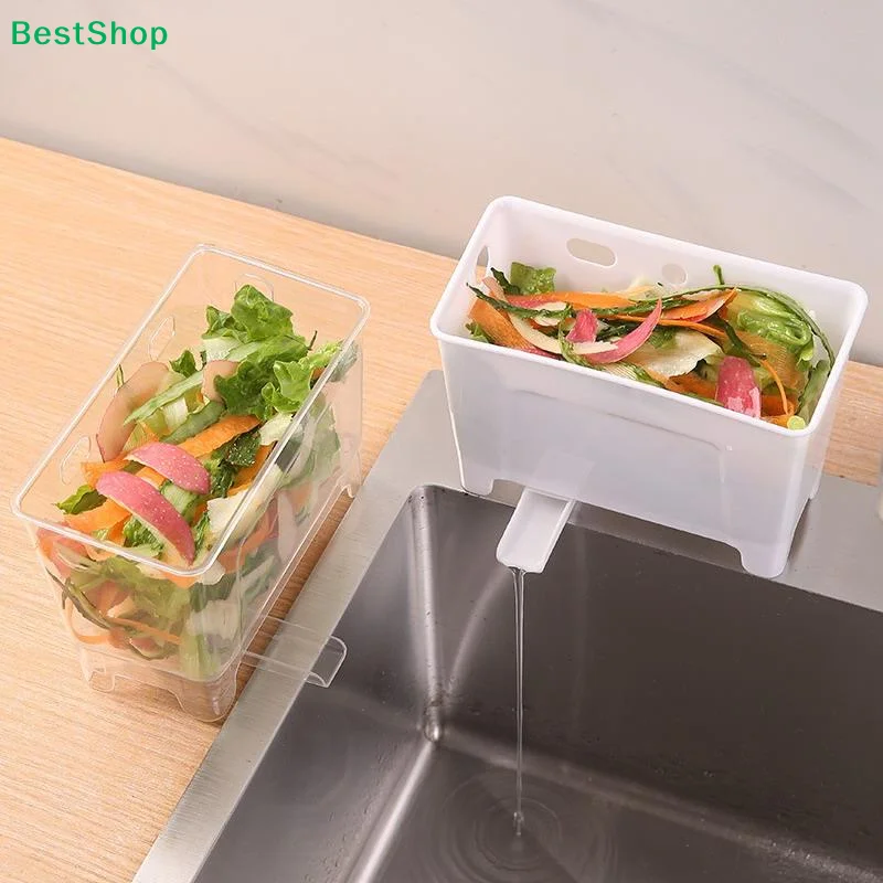 

♥Drainable Kitchen Trash Storage Box - Multi-Use Food Waste Container for Sink, Wall-Mounted or Fish Tank Filter