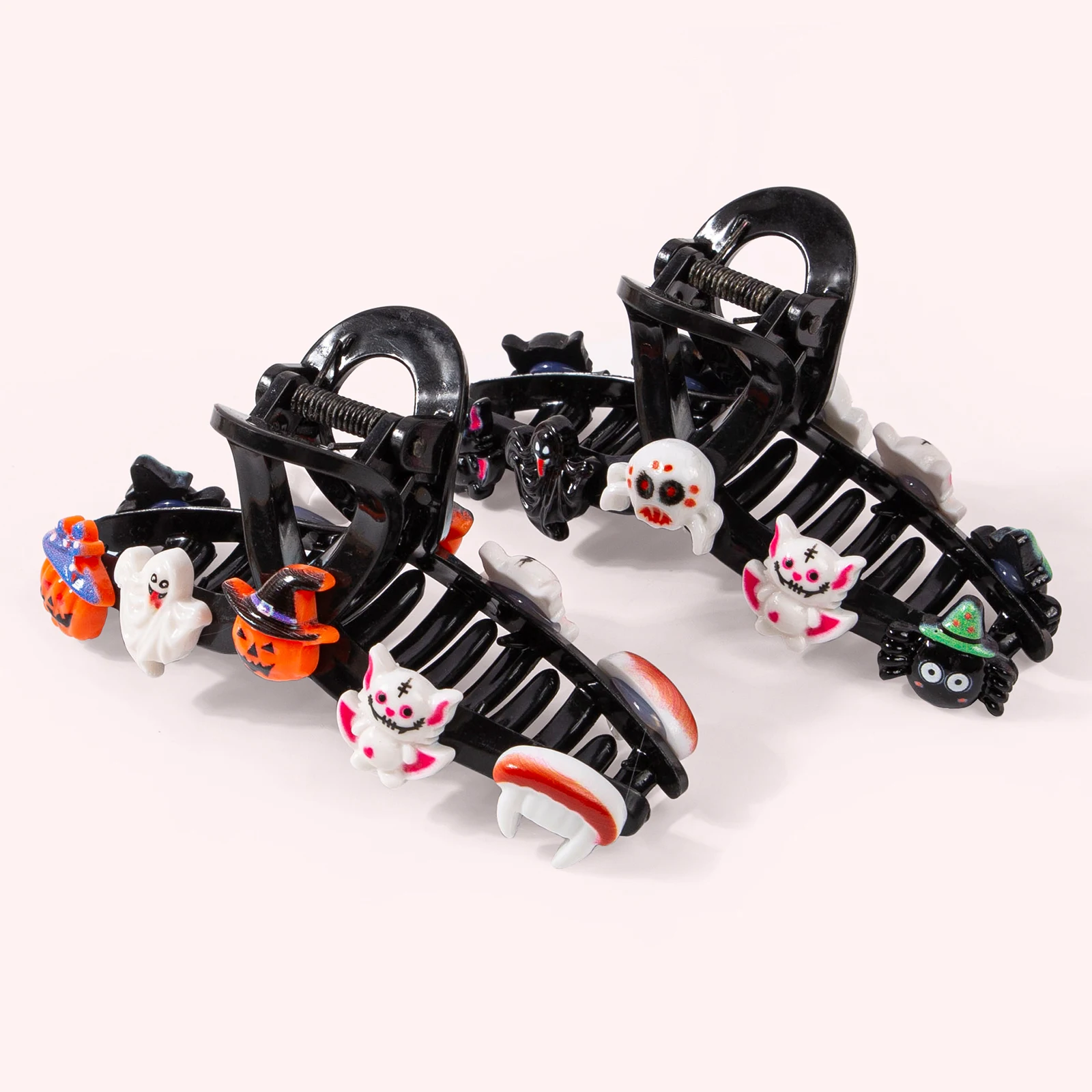 1/2PCS Halloween Hair Clips Pumpkin Devil Hairpins Girls Festival Party Cosplay Plastic Barrettes Clips Kids Hair Accessories