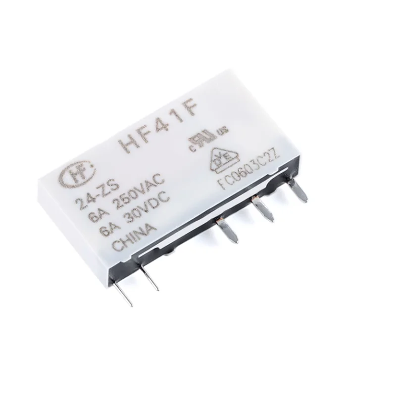 5Pcs New Original HF41F-5-ZS HF41F-12-ZS HF41F-24-ZS HF41F 5V 12V 24V-HS 4PIN 5PIN 6A Industrial Relay Subminiature Power Relay