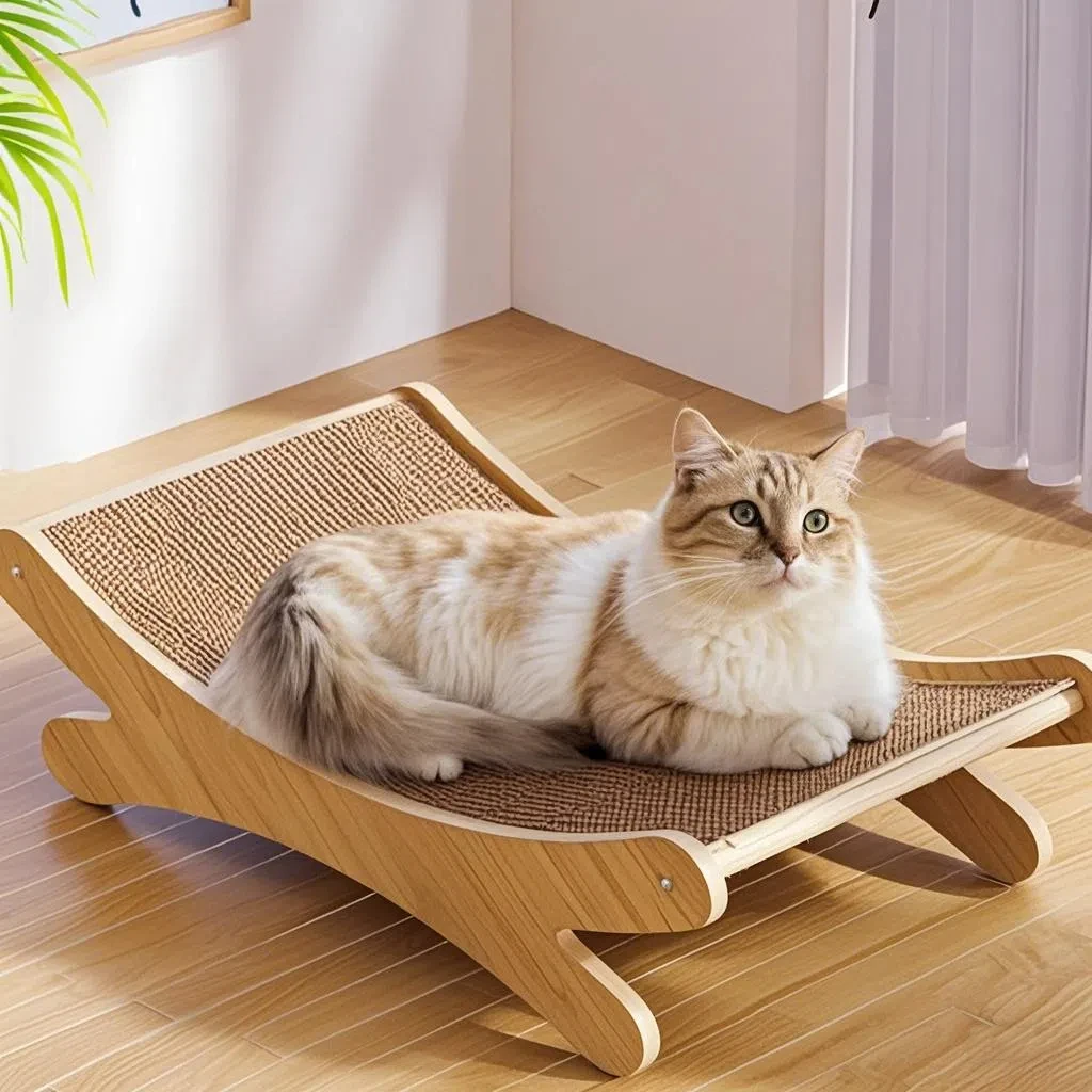 

2 in 1 Cat Scratching Board & Pad Wooden Cats Sleeping Bed Detachable Wear-resistant Cat Scratch Board Kitten Grinding Cats Toys