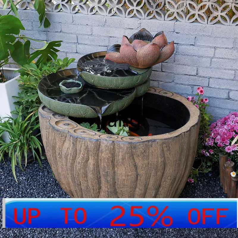 LHH  flowing water ornament fish pond indoor entrance water feature garden landscaping