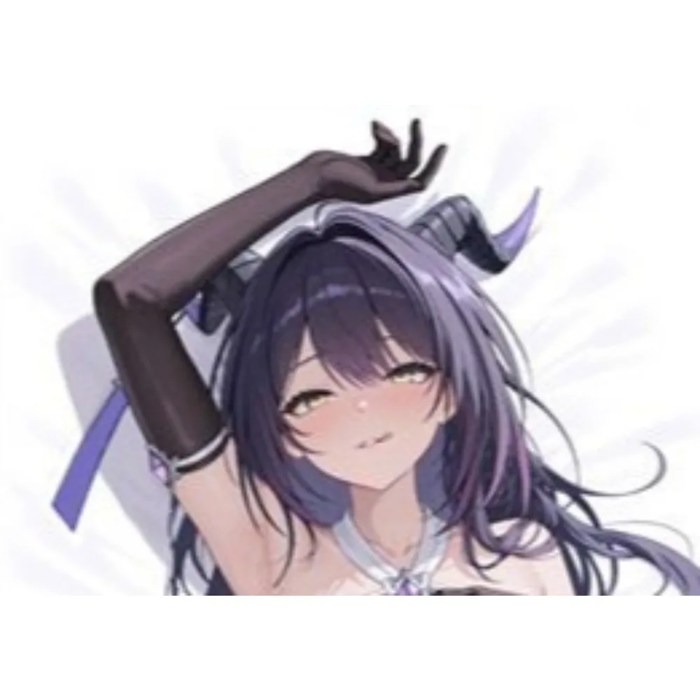 Purple Hair Dragon Horn Anime Girl Long Pillowcase Double Sided Print Decor Cushion Cover Gift