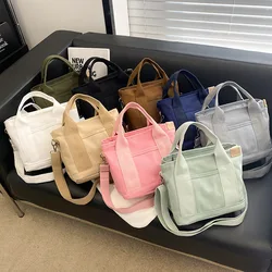 Semplici borse di tela piccole per le donne borsa Bento da donna giapponese OL nuove borse a tracolla 2023 per le donne Mini Tote Bag ragazze Bolsos