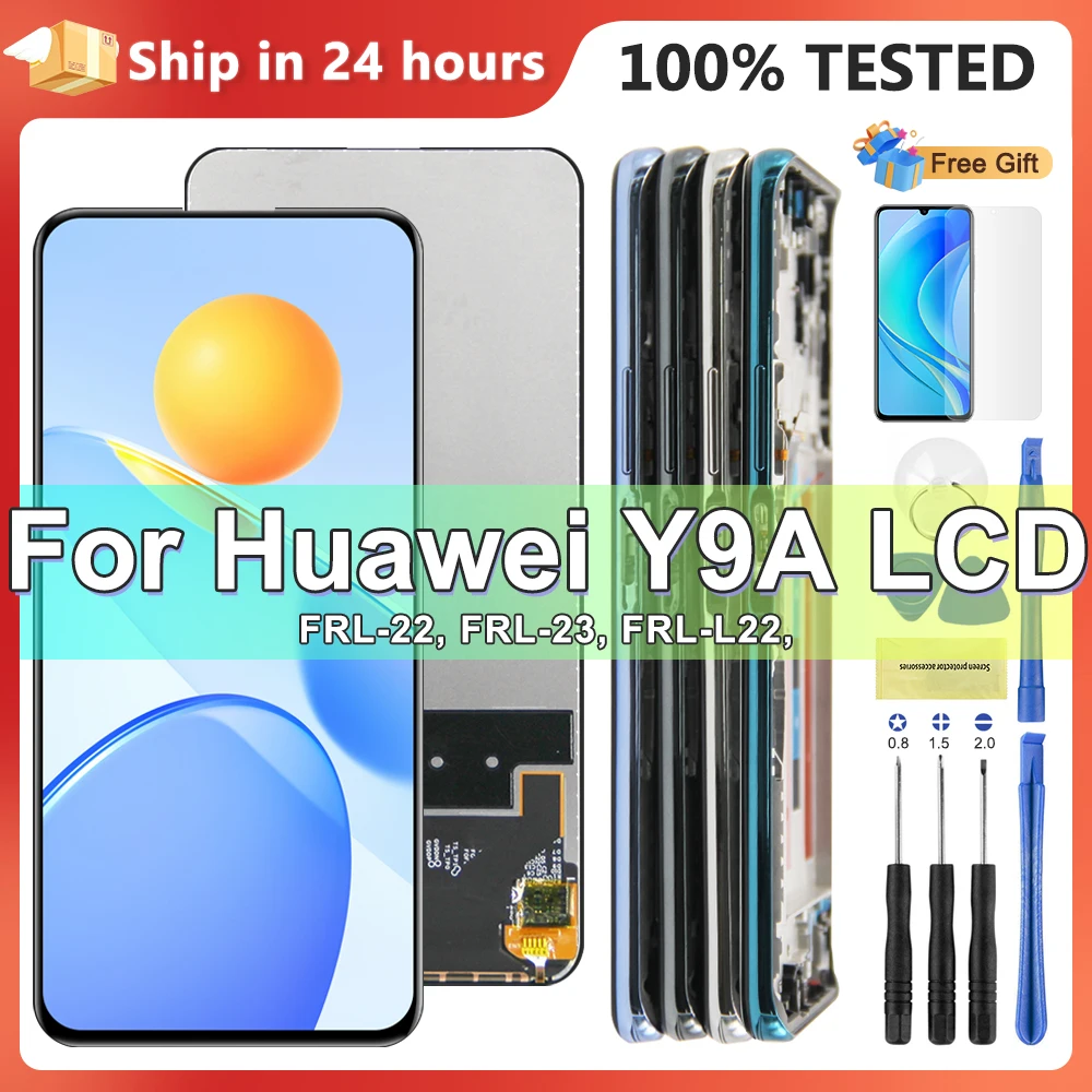 

6.63'' Original Display For Huawei Y9A With Frame, For Huawei Y9A LCD FRL-L22 FRL-22 Display Touch Screen Digitizer Assembly