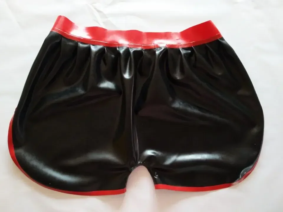 

Halloween costume party Latex Boxer Sexy fashion Black shorts Gummi Catsuit Rubber Short Pants Ganzanzug Christmas