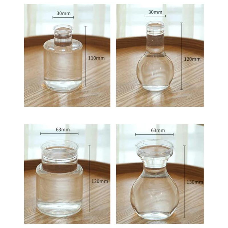 1PC Clear Plastic Hyacinth Vase Transparent Flower Plant Bottle Pot DIY Ornaments Home Living Room Garden Decor Simple Flowerpot