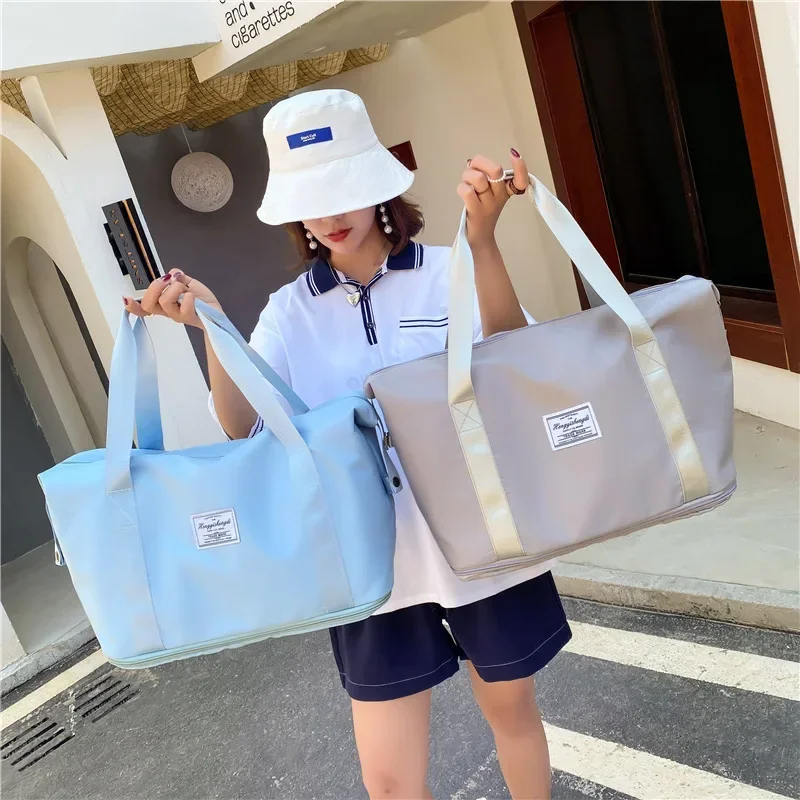 

Дорожная сумка, нейлоновая Водонепроницаемая спортивная сумка-тоут для фитнеса, Женская вместительная сумка для хранения, сумка через плечо