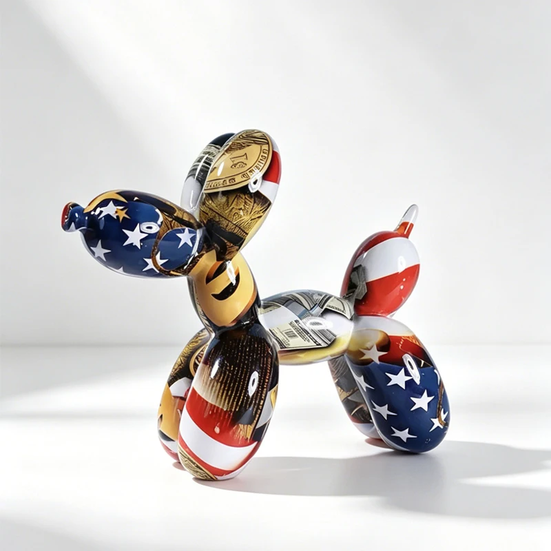 Nordic Colorful Ceramic Balloon Animal Dog Ornaments Creative Piggy Bank Modern Living Room Decoration Home Decoration Crafts