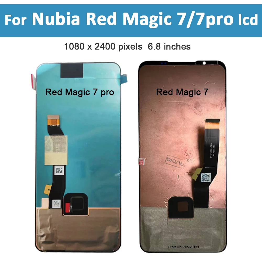 6.8''Original Amoled For ZTE nubia Red Magic 7 7s NX679J LCD For RedMagic 7 Pro 7s Pro Display Touch Screen With burn shadow