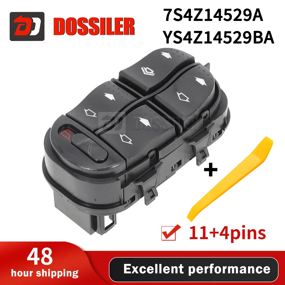 

7S4Z14529A YS4Z14529BA Dossiler For Ford Focus 2000-2007 Car Accessories Electric Power Window Control Switch Lifter 11+4Pins