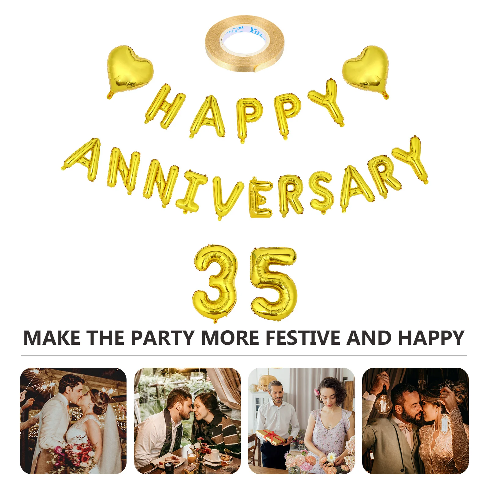 

1 set 1 Set 35Th Wedding Anniversary Aluminum Film Balloons Party Decor For Home Bar Club Celebration Balloon Set Decorations