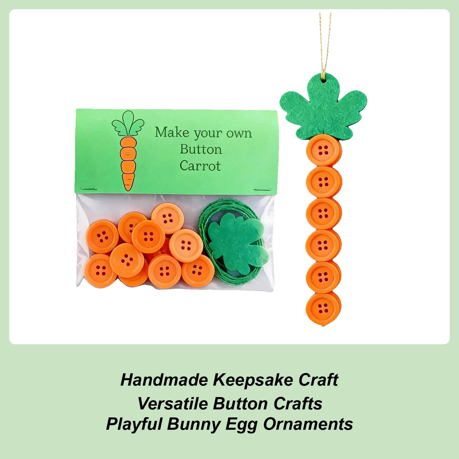 

Button Craft Kit Easter Egg Pendant Holiday Carrot Craft Buttons Kit For Adults Kids Living Room Bedroom Wall Door Classroom