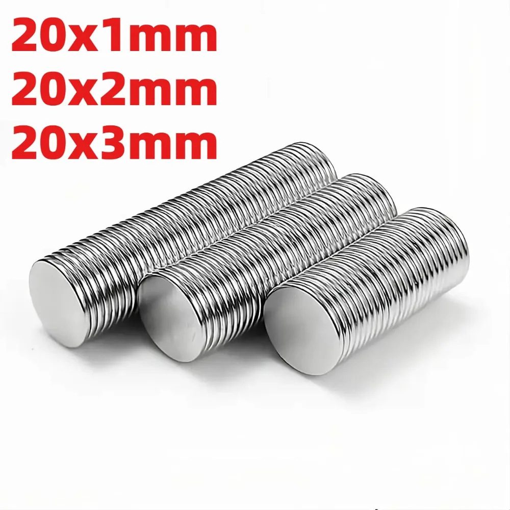 20x1/20x2/20x3mm Compact Circle Magnetic Discs With Double‑Sided Adhesive Back, Multipurpose Round Magnet Pieces for Home