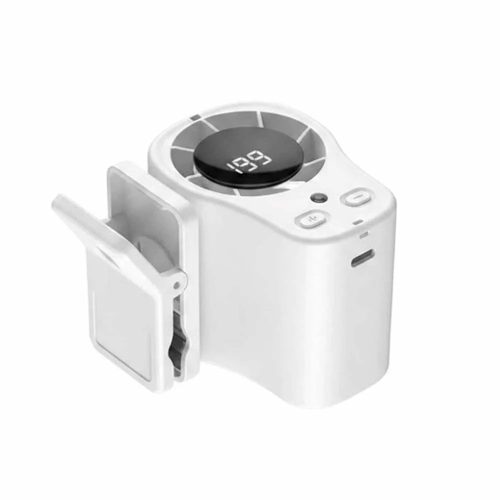 High Speed Waist Fan Rechargeable Brushless Motor Clip on Fan Stepless Wind Type-C Port Stroller Fan for 3.7V/1800mAh