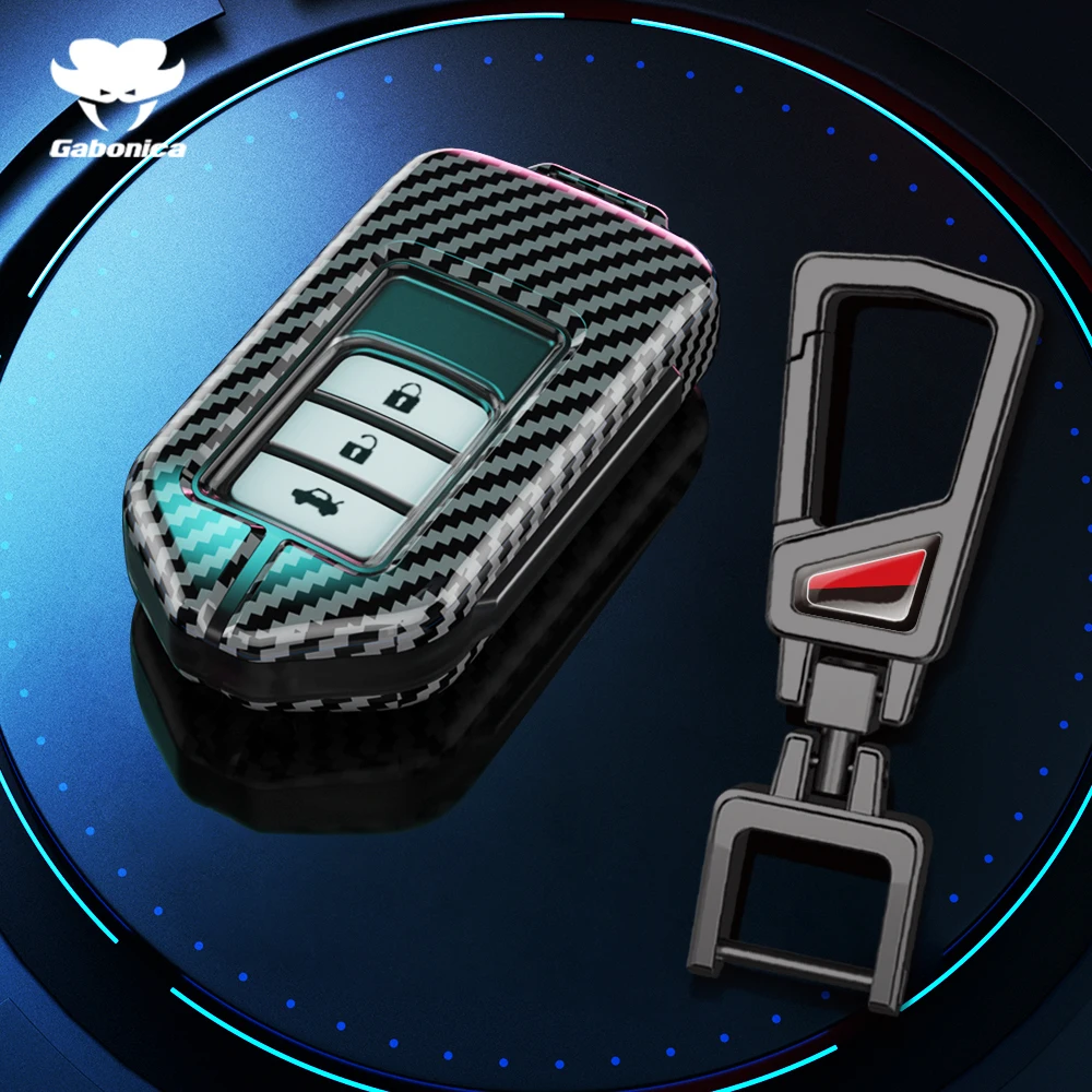 ABS Carbon Fiber Style Car Key Case Cover For Honda Vezel City Civic Jazz BRV BR-V HRV Pilot Odyssey MPV Stepwgn Elysion Fit Fob