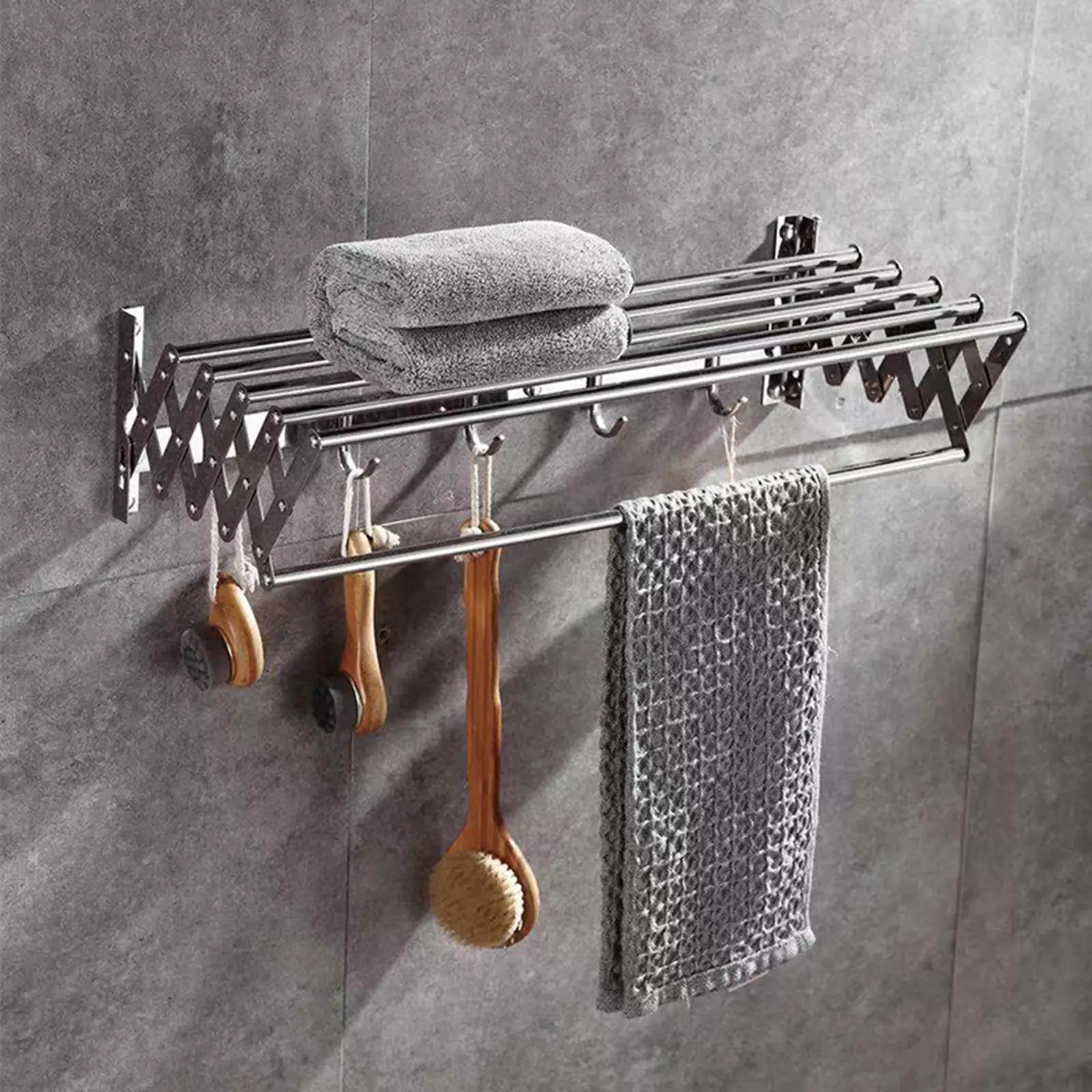 Retractable Towel Rack Expandable Clothes Drying Rack for Hanging Garments