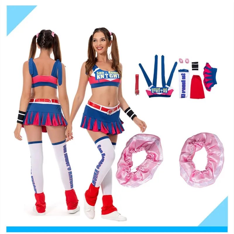 Lollipop motosierra Cosplay Julieta Starling disfraces mujeres Cheerleading chaleco falda cinturón diadema medias Halloween carnaval traje