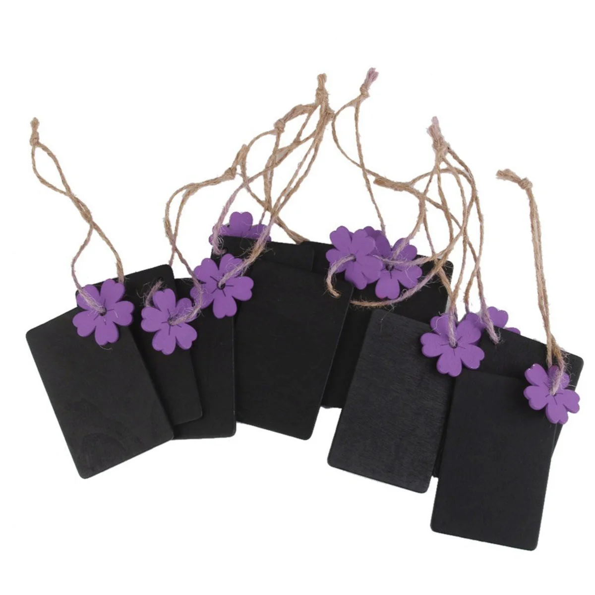 10 قطعة علامات الأسعار الخشبية الصغيرة 7X4.5 سنتيمتر أسود أرجواني مزدوج الوجهين معلقة السبورة للهدايا الزفاف الديكور عرض علامة #5