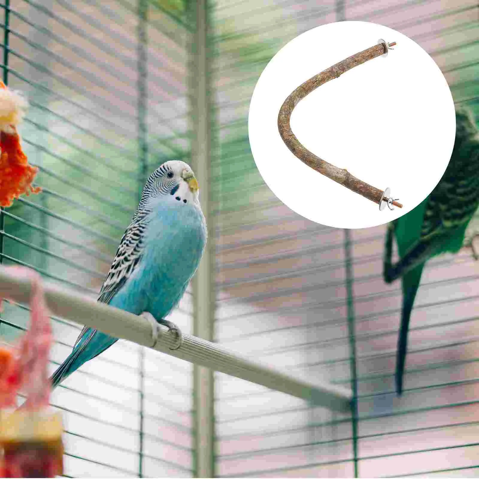 Stand up Gnawing Stick for Birds Wooden Frame Standing Rod Brown Parrot Rest Parrots Cage Accessories