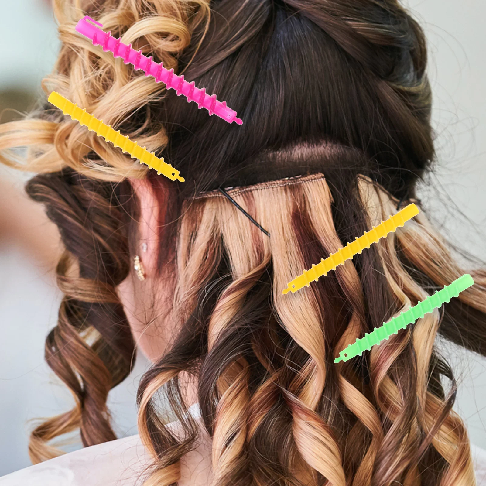 

100pcs Rods Spiral Rollers for Women Women Perm Rods Long Hair Styling Tools Salon Home Use Hair Shaping Accessories