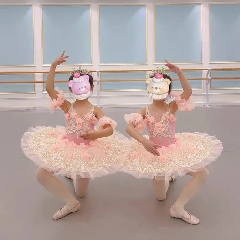 

Pink Red Tutu Classical Dance Girl Children Professional Ballet Skirt Performance Swan Lake Tutu Dress Stage Costume