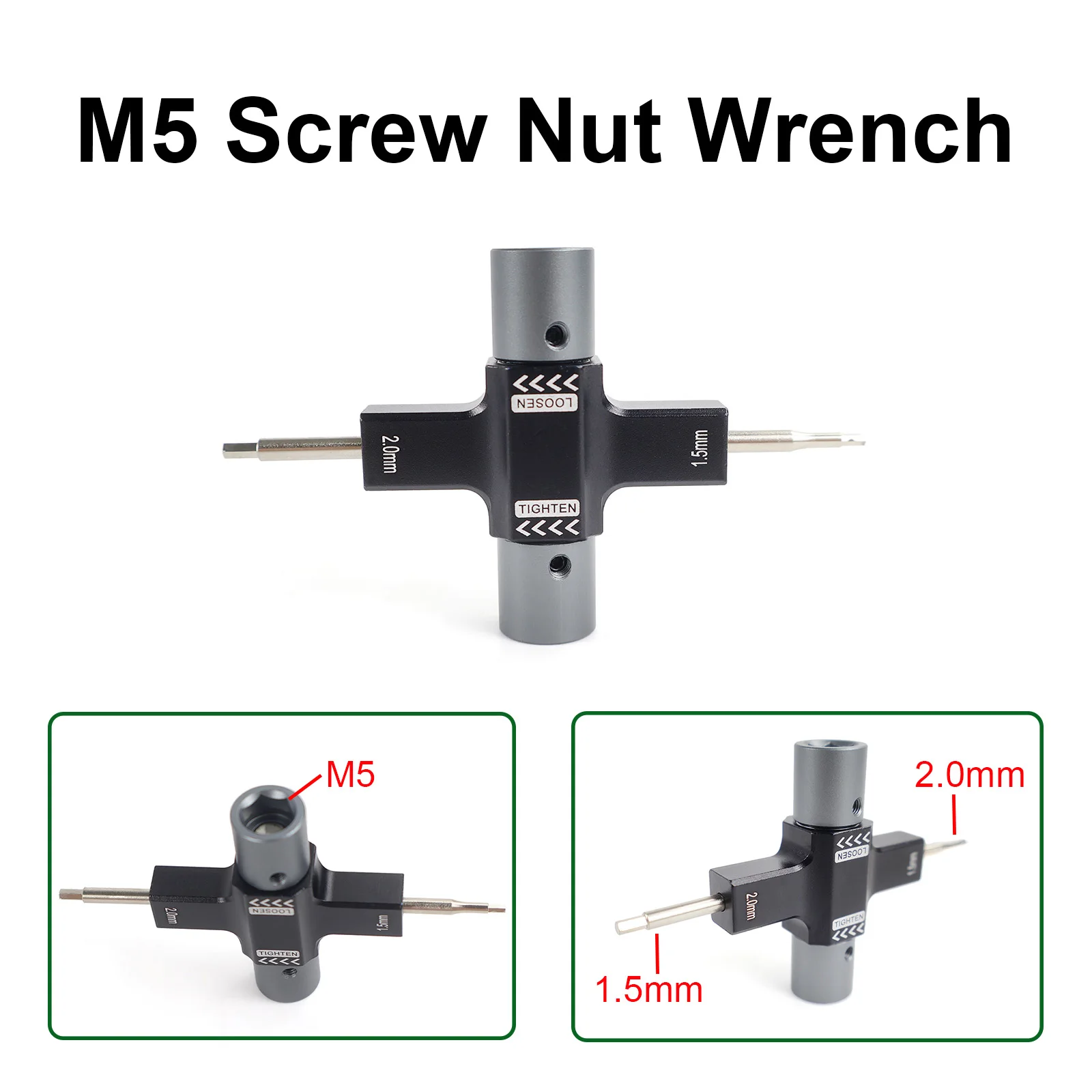 1Pcs M5 Screw Nut Wrench with Built in One Way 1.5mm/2.0mm Bearing Screwdriver Release Propeller Motor For RC FPV Racing Drone